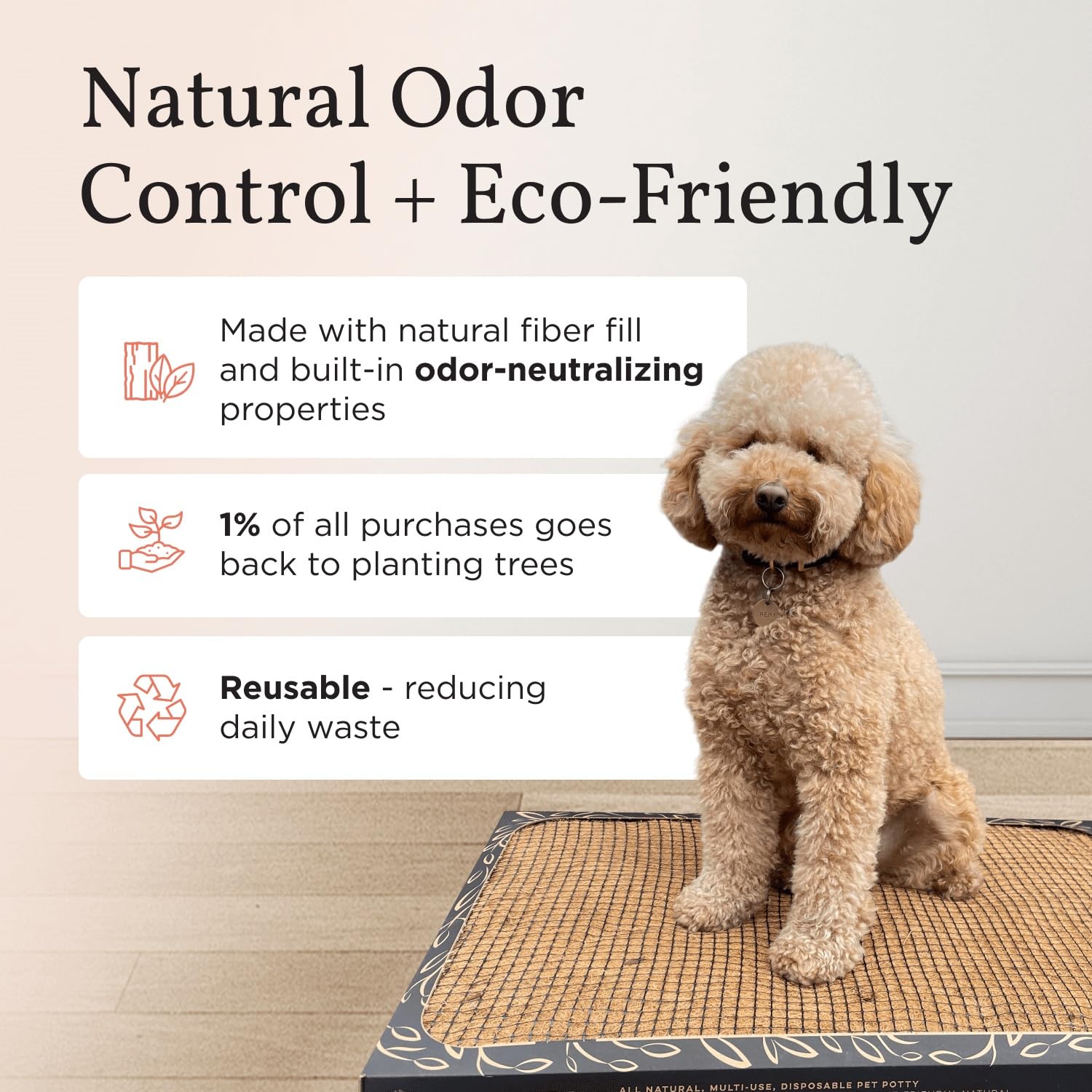 Puppy Bark Potty Natural Dog Potty For Small Dogs & Teething Puppies - Odor Neutralizing Reusable Indoor Solution For Apartments
